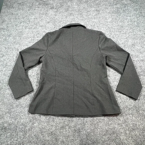 Spago Blazer Jacket Womens 10 Charcoal Gray Single Breasted Notch Lapel Formal - Picture 5 of 14